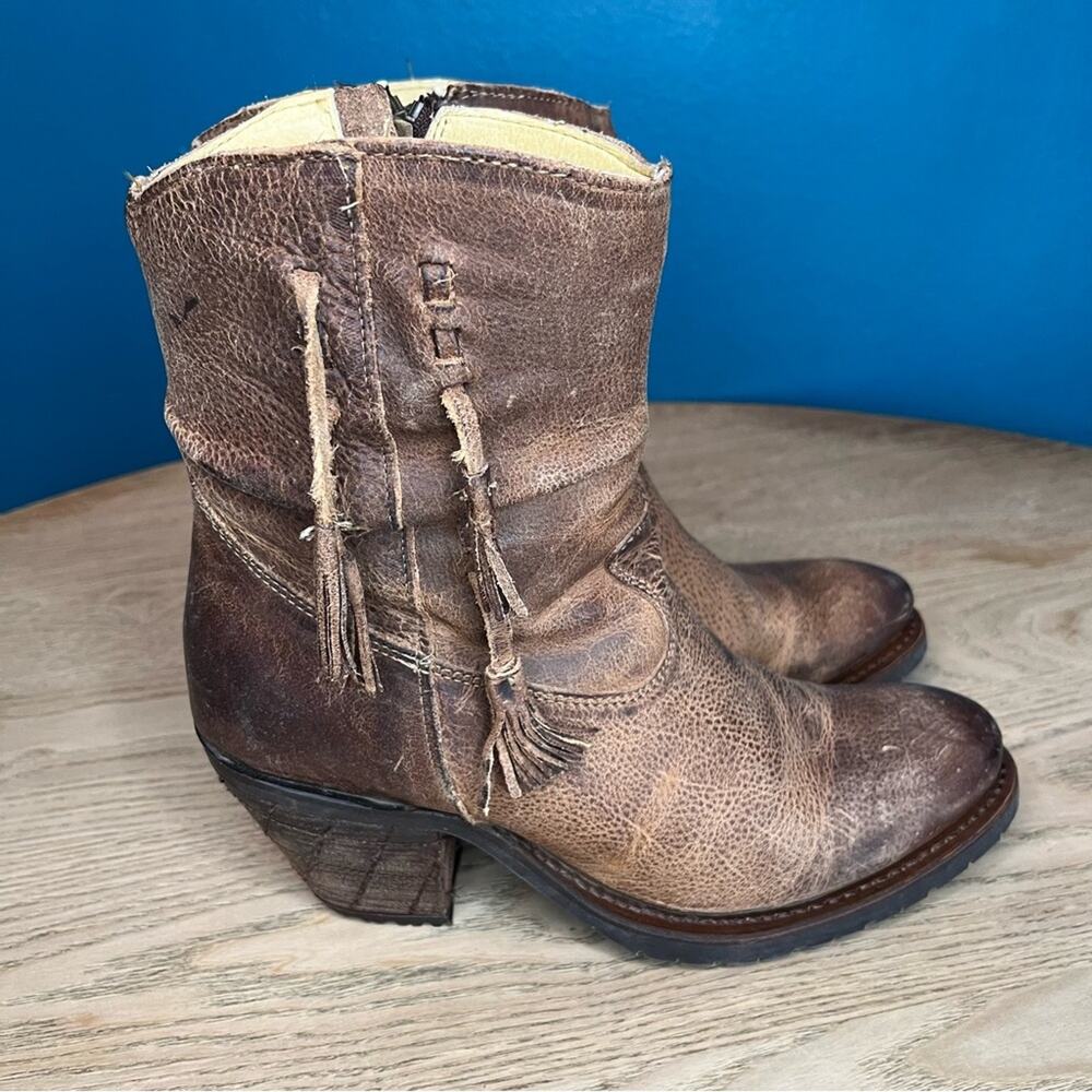 Justin Western Cowgirl Boots Distressed Brown Leather Festival Rodeo Women’s 7.5 - Picture 2 of 11